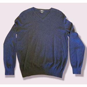 Calvin Klein Mens Regular Fit V Neck Cotton Modal Sweater Gray Large | EUC | CK